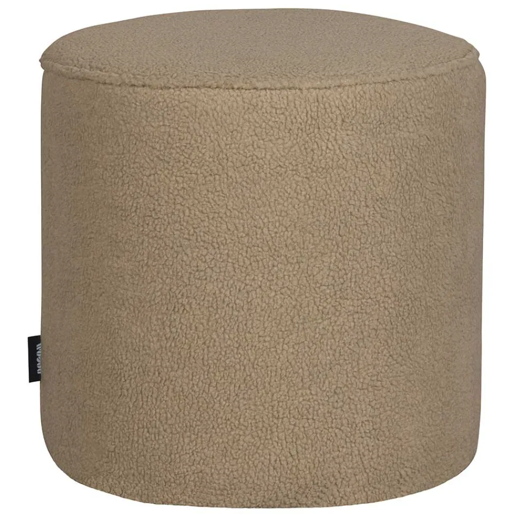 Wohnen Hocker<Runder Plüsch Hocker in Beige - Belpasso
