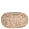 Wohnen Hocker<Runder Polsterhocker aus Strickstoff - Filouras