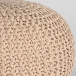 Wohnen Hocker<Runder Polsterhocker aus Strickstoff - Filouras