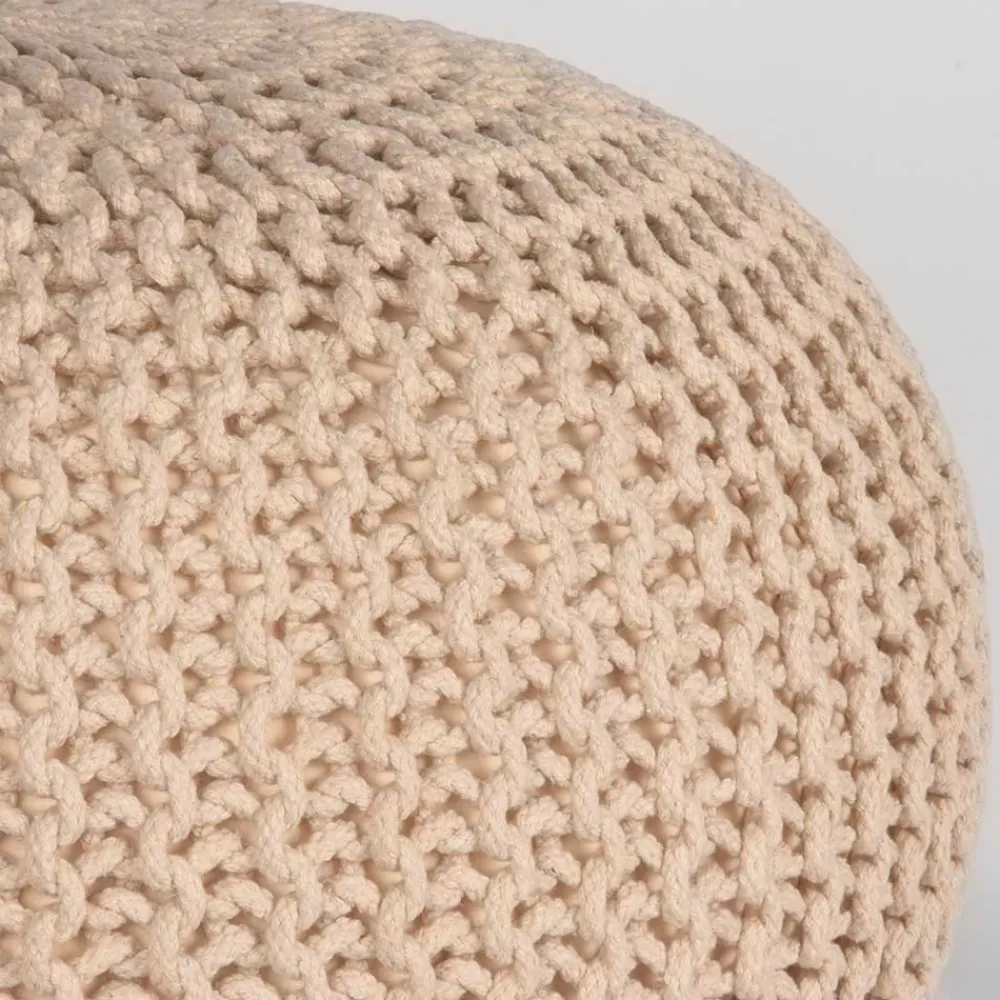 Wohnen Hocker<Runder Polsterhocker aus Strickstoff - Filouras
