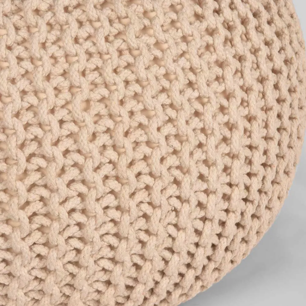 Wohnen Hocker<Runder Polsterhocker aus Strickstoff - Filouras