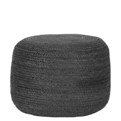 Wohnen Hocker<Runder Pouf aus Jute Geflecht in Anthrazit - Triumph
