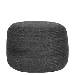 Wohnen Hocker<Runder Pouf aus Jute Geflecht in Anthrazit - Triumph