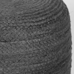 Wohnen Hocker<Runder Pouf aus Jute Geflecht in Anthrazit - Triumph