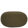Wohnen Hocker<Runder Pouf im Strick Look in Oliv Grün - Sensibil