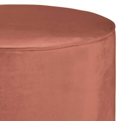 Wohnen Hocker<Runder Samt Polsterhocker in Rosa - Bados