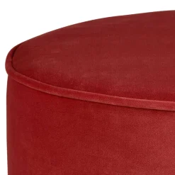 Wohnen Hocker<Runder Samt Sitzhocker in Rot - Loritana