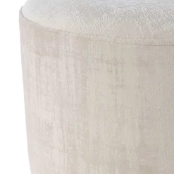 Wohnen Hocker<Runder Samthocker in Creme & Beige & Gold - Charlie