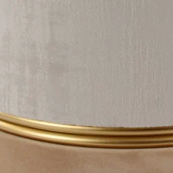 Wohnen Hocker<Runder Samthocker in Creme & Beige & Gold - Charlie