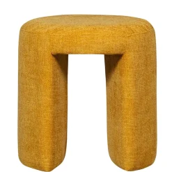 Wohnen Hocker<Runder Sitzhocker in Gelb Chenillebezug - Lourettes (2er Set)