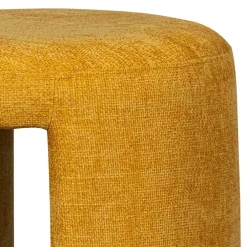 Wohnen Hocker<Runder Sitzhocker in Gelb Chenillebezug - Lourettes (2er Set)