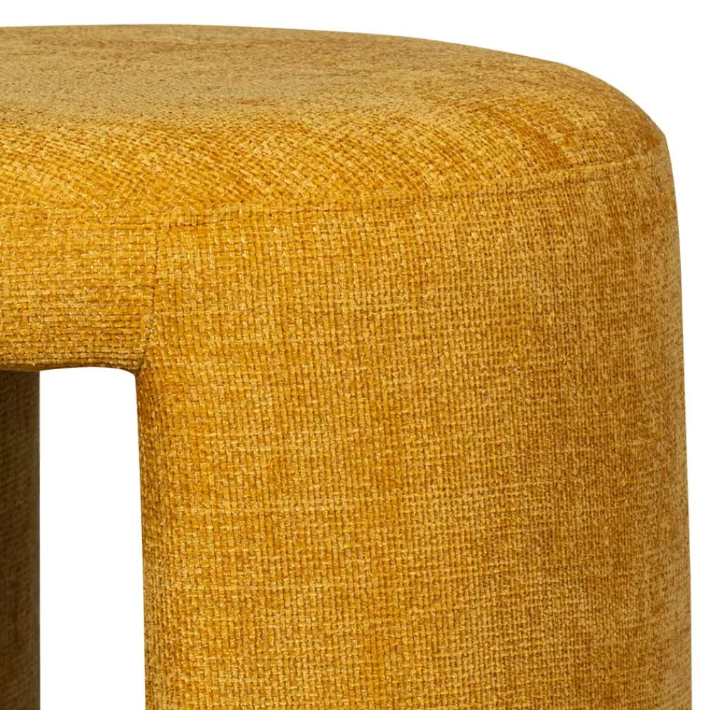 Wohnen Hocker<Runder Sitzhocker in Gelb Chenillebezug - Lourettes (2er Set)