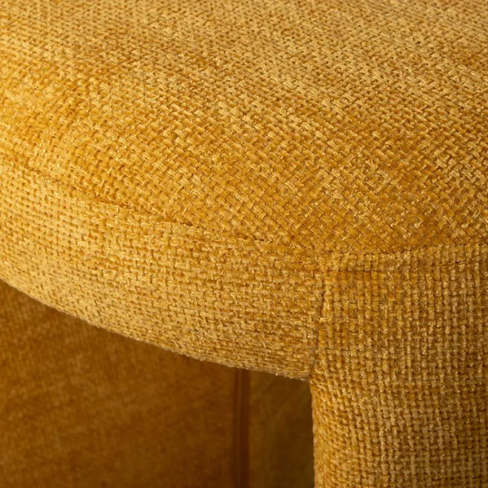 Wohnen Hocker<Runder Sitzhocker in Gelb Chenillebezug - Lourettes (2er Set)