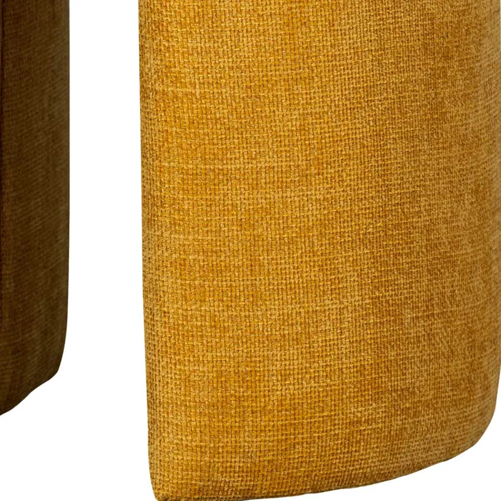 Wohnen Hocker<Runder Sitzhocker in Gelb Chenillebezug - Lourettes (2er Set)