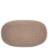 Wohnen Hocker<Runder Sitzpouf aus Strickstoff in Beige - Zardar