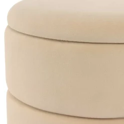Wohnen Hocker<Runder Stauraum Hocker in Creme & Gold - Loeesa
