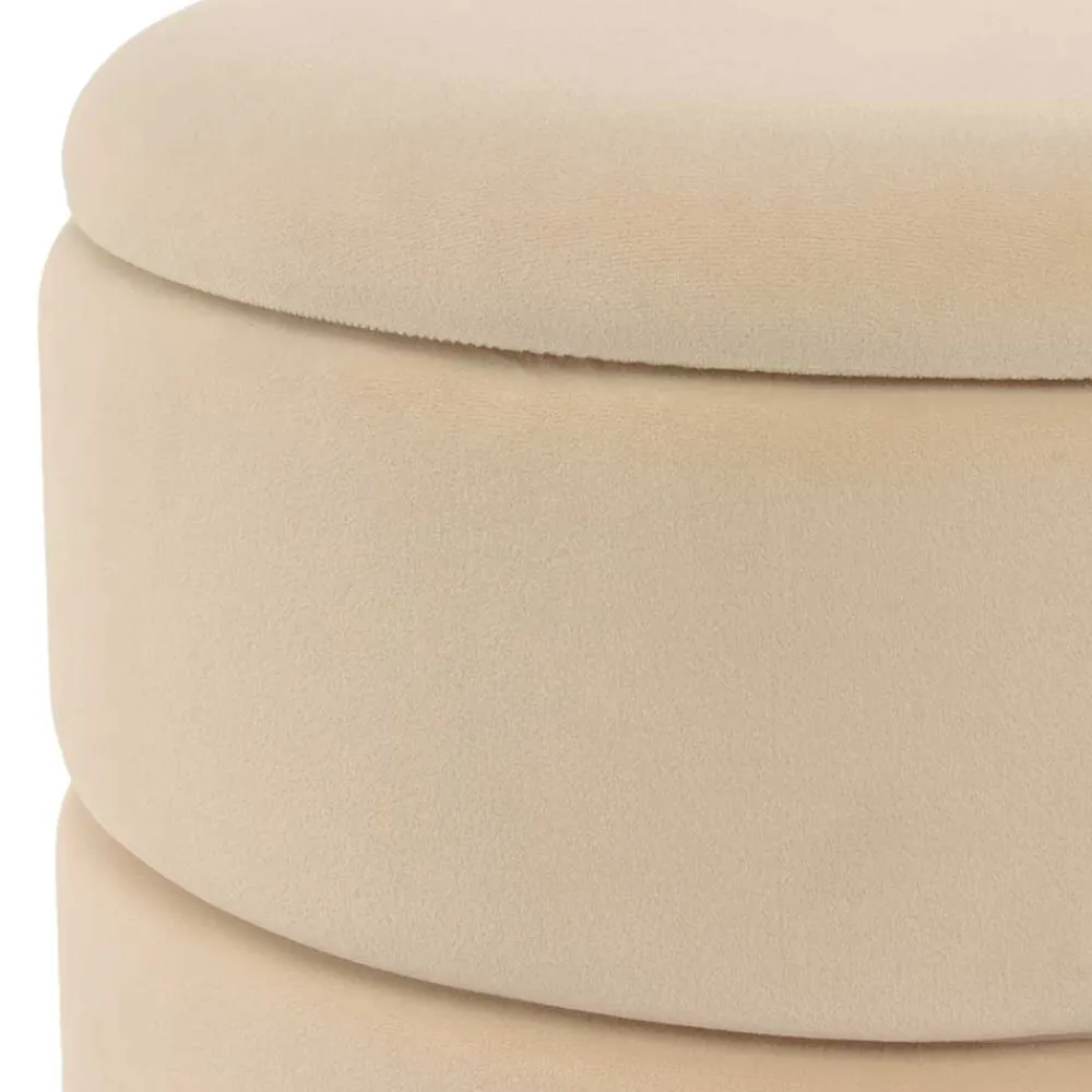 Wohnen Hocker<Runder Stauraum Hocker in Creme & Gold - Loeesa