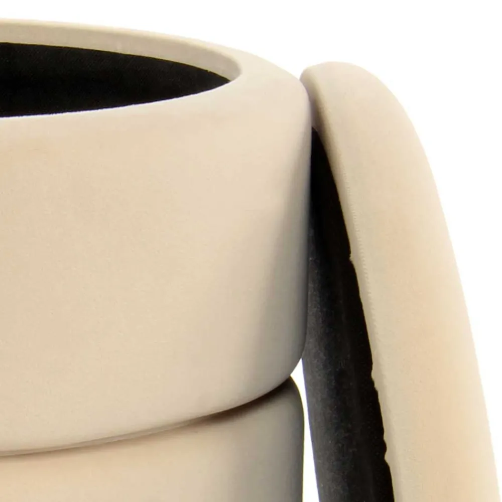 Wohnen Hocker<Runder Stauraum Hocker in Creme & Gold - Loeesa