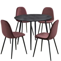 Wohnen Sitzgruppe<Runder Tisch mit Schalenstühlen - Sunya (fünfteilig)