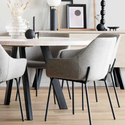 Wohnen Sitzgruppe<Runder White Wash Esstisch & Stühle - Pulva (siebenteilig)