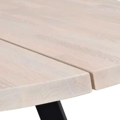 Wohnen Sitzgruppe<Runder White Wash Esstisch & Stühle - Pulva (siebenteilig)