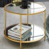 Wohnen Tische<Runder Wohnzimmer Tisch mit Glas & Spiegelglas - Alisa