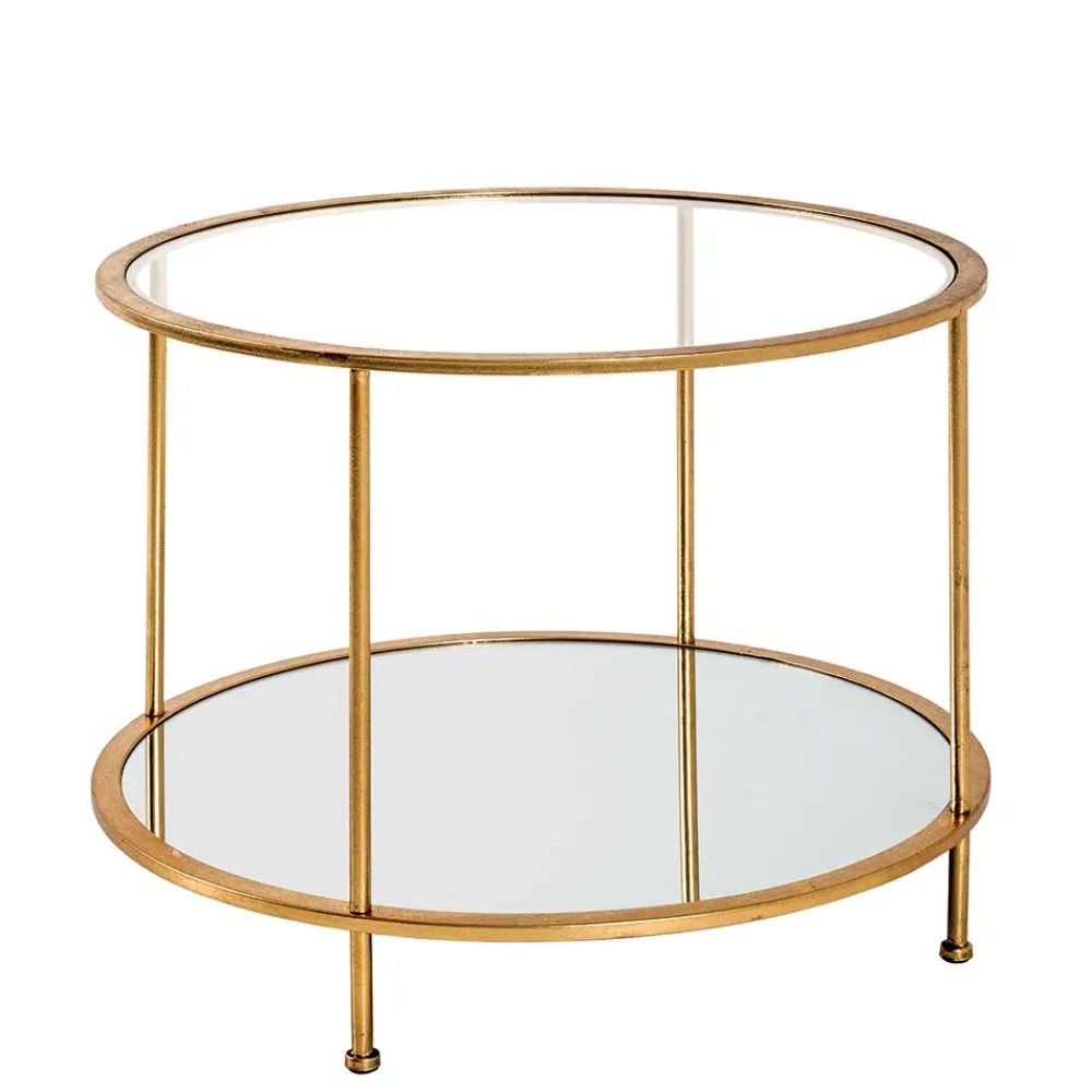 Wohnen Tische<Runder Wohnzimmer Tisch mit Glas & Spiegelglas - Alisa