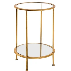 Wohnen Tische<Runder Wohnzimmer Tisch mit Glas & Spiegelglas - Alisa