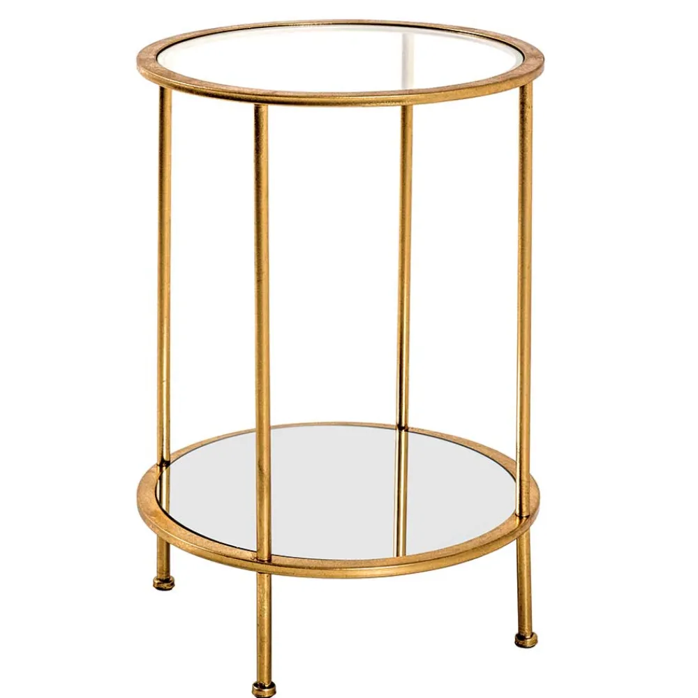 Wohnen Tische<Runder Wohnzimmer Tisch mit Glas & Spiegelglas - Alisa