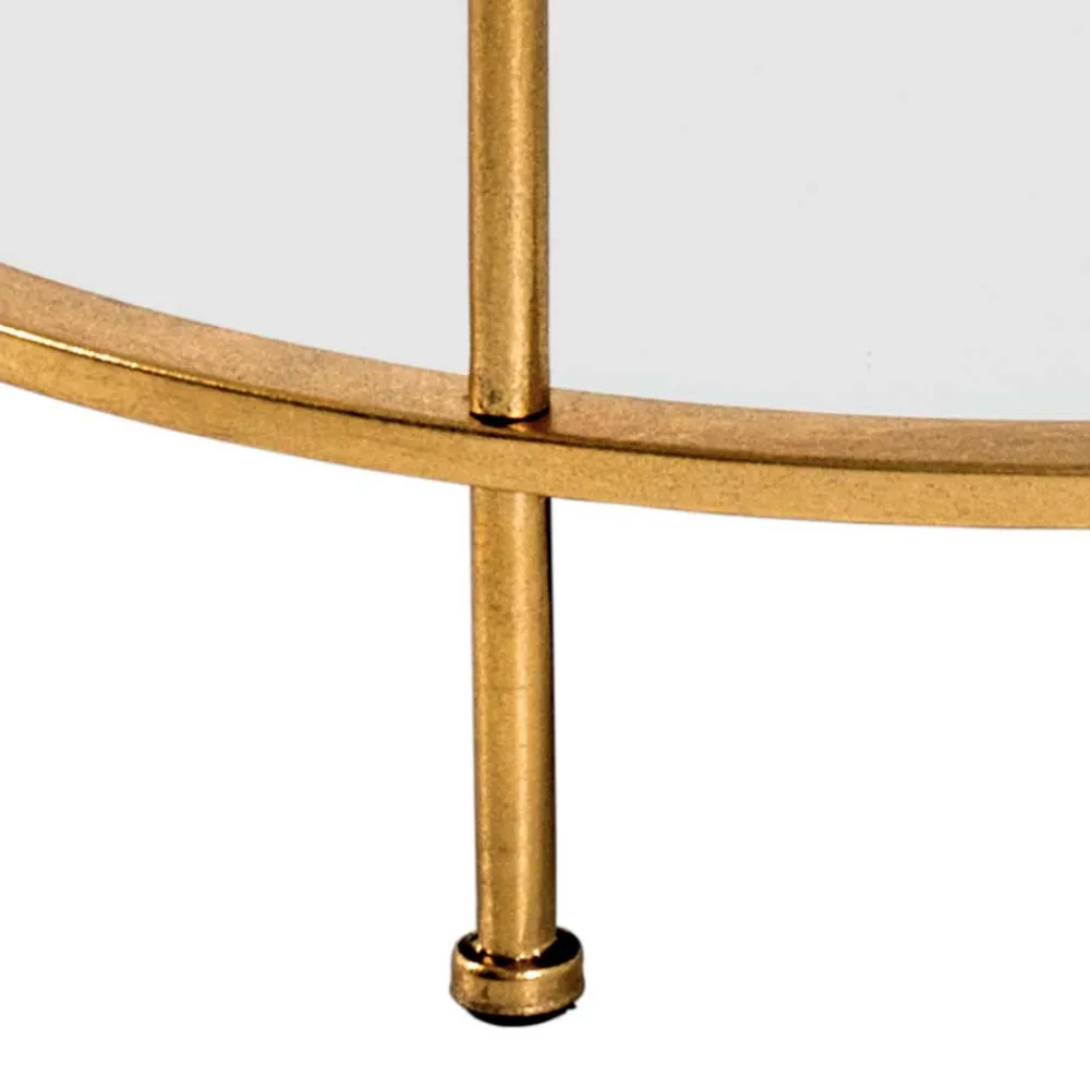 Wohnen Tische<Runder Wohnzimmer Tisch mit Glas & Spiegelglas - Alisa