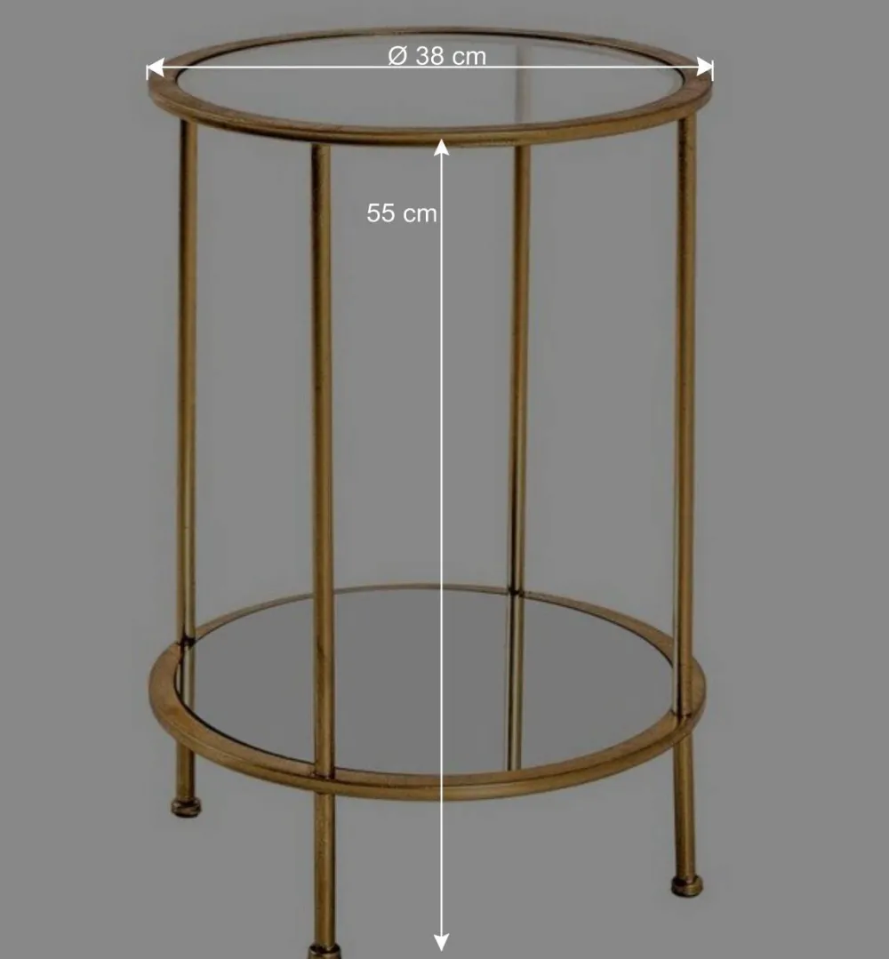 Wohnen Tische<Runder Wohnzimmer Tisch mit Glas & Spiegelglas - Alisa