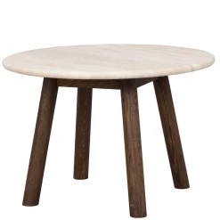 Wohnen Tische<Runder Wohnzimmertisch aus Travertin Stein Beige - Cheyenne