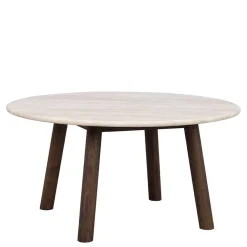 Wohnen Tische<Runder Wohnzimmertisch aus Travertin Stein Beige - Cheyenne
