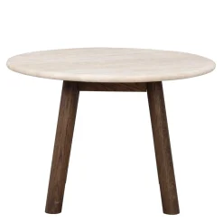 Wohnen Tische<Runder Wohnzimmertisch aus Travertin Stein Beige - Cheyenne