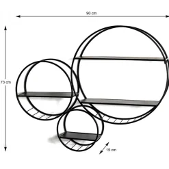 Wohnen Regale<Rundes Wandregal aus schwarzem Metall - Zlotka