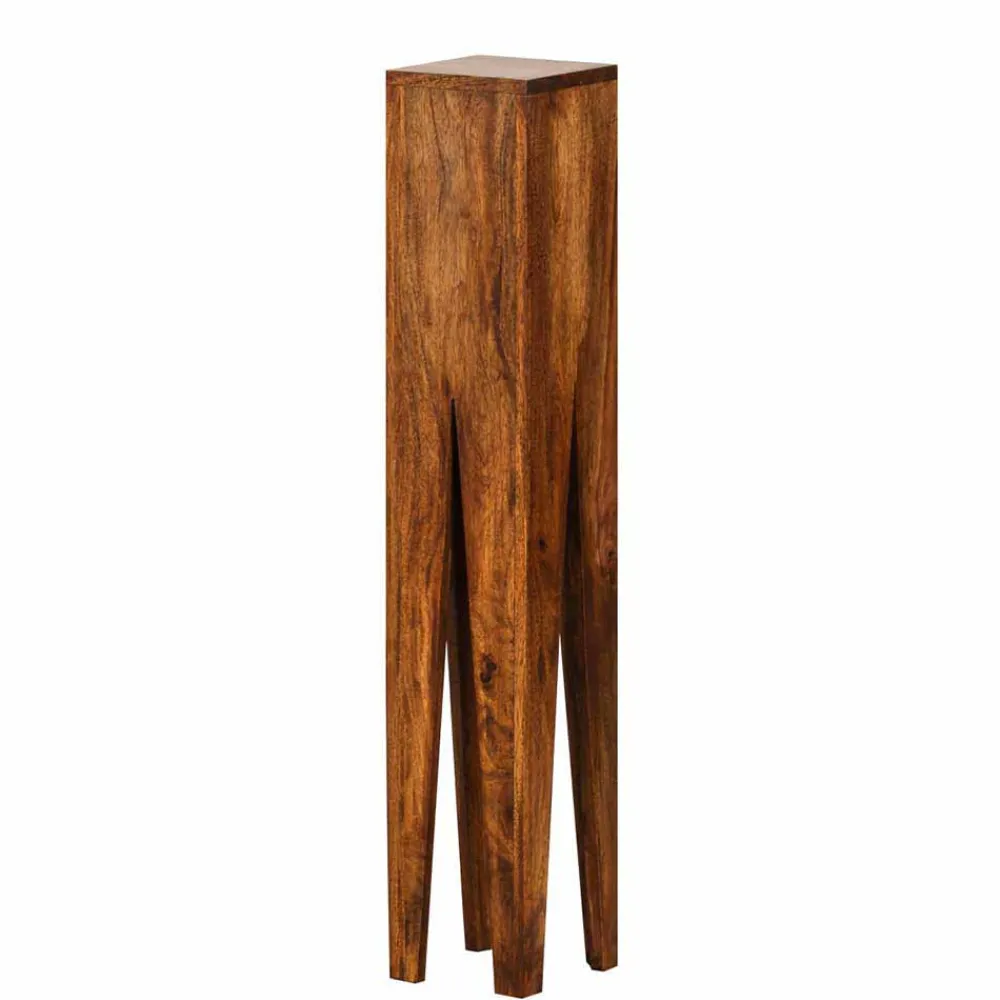 Wohnen Tische<Rustikale Holz Blumensäule Set Pisinon aus Sheesham (dreiteilig)