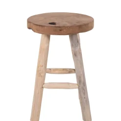 Wohnen Hocker<Rustikaler Holzhocker aus Teak Massivholz - Isabelona