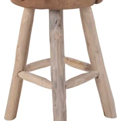 Wohnen Hocker<Rustikaler Holzhocker aus Teak Massivholz - Isabelona