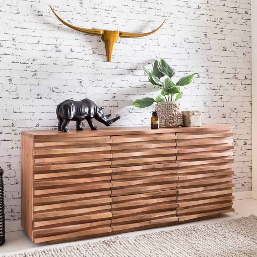 Wohnen Sideboards<Rustikales Design Sideboard Pisino aus Holz Akazie massiv
