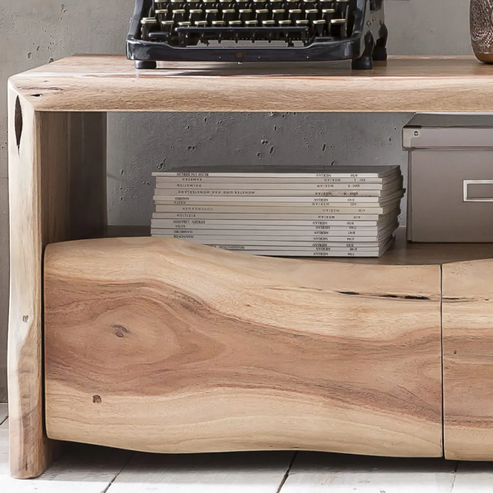 Wohnen Tv & Hifi-Möbel|Lowboards<Rustikales TV Lowboard mit Baumkante - Necrus