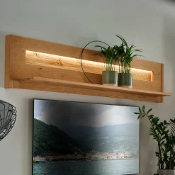 Wohnen Regale<Rustikales Wandboard aus Wildeiche massiv - Millena