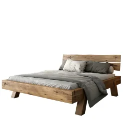 Wohnen Betten<Rustikal-modernes Bett aus Asteiche Massivholz - Raistan