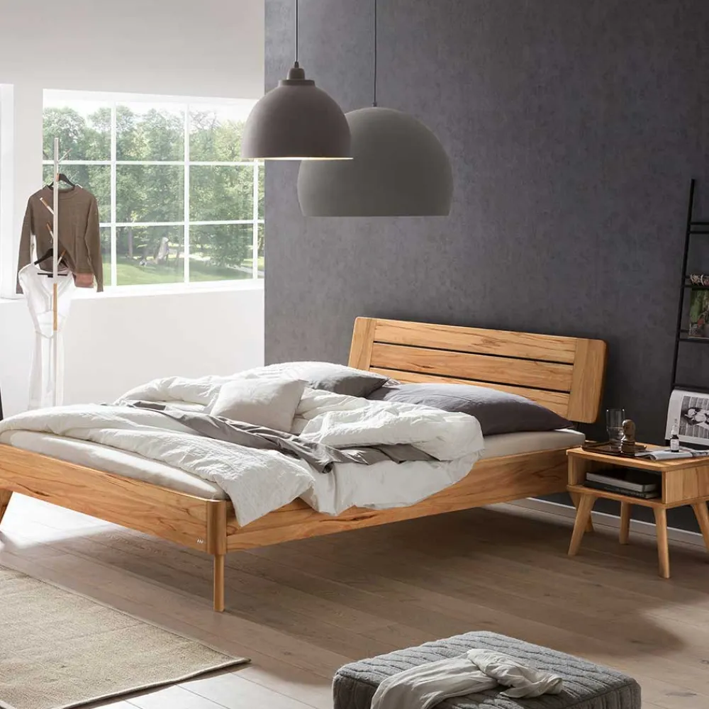 Wohnen Betten<Rustikal-modernes Doppelbett aus Wildbuche - Polentona