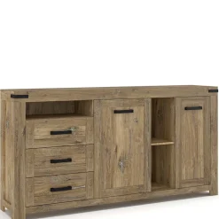 Wohnen Sideboards<Rustikal-modernes Sideboard in Eiche Dunkel - Ginetta