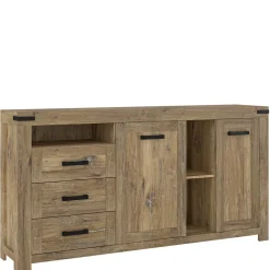 Wohnen Sideboards<Rustikal-modernes Sideboard in Eiche Dunkel - Ginetta