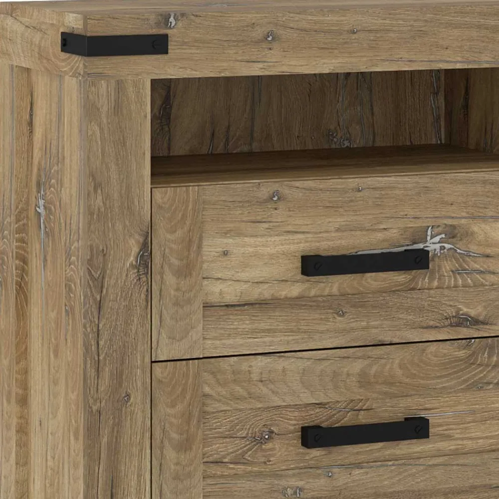 Wohnen Sideboards<Rustikal-modernes Sideboard in Eiche Dunkel - Ginetta