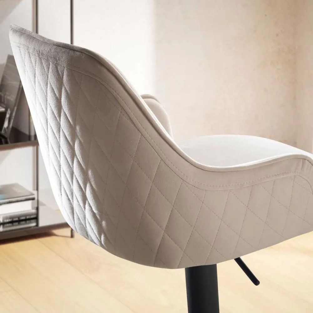 Wohnen Hocker<Samt Barstuhl in Beige - Heats