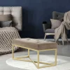 Wohnen Sitzbank<Samt Bettbank in Taupe mit Gold - Davork