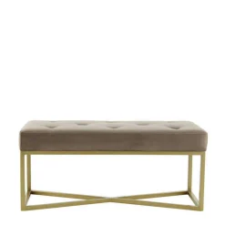 Wohnen Sitzbank<Samt Bettbank in Taupe mit Gold - Davork