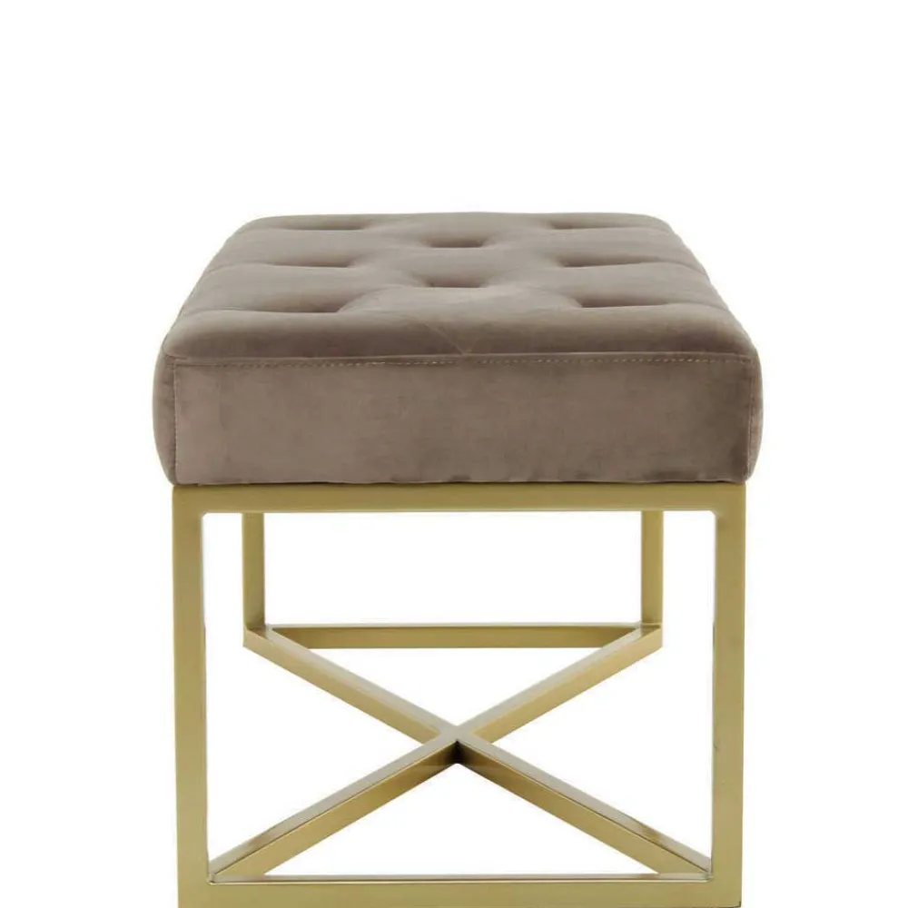 Wohnen Sitzbank<Samt Bettbank in Taupe mit Gold - Davork
